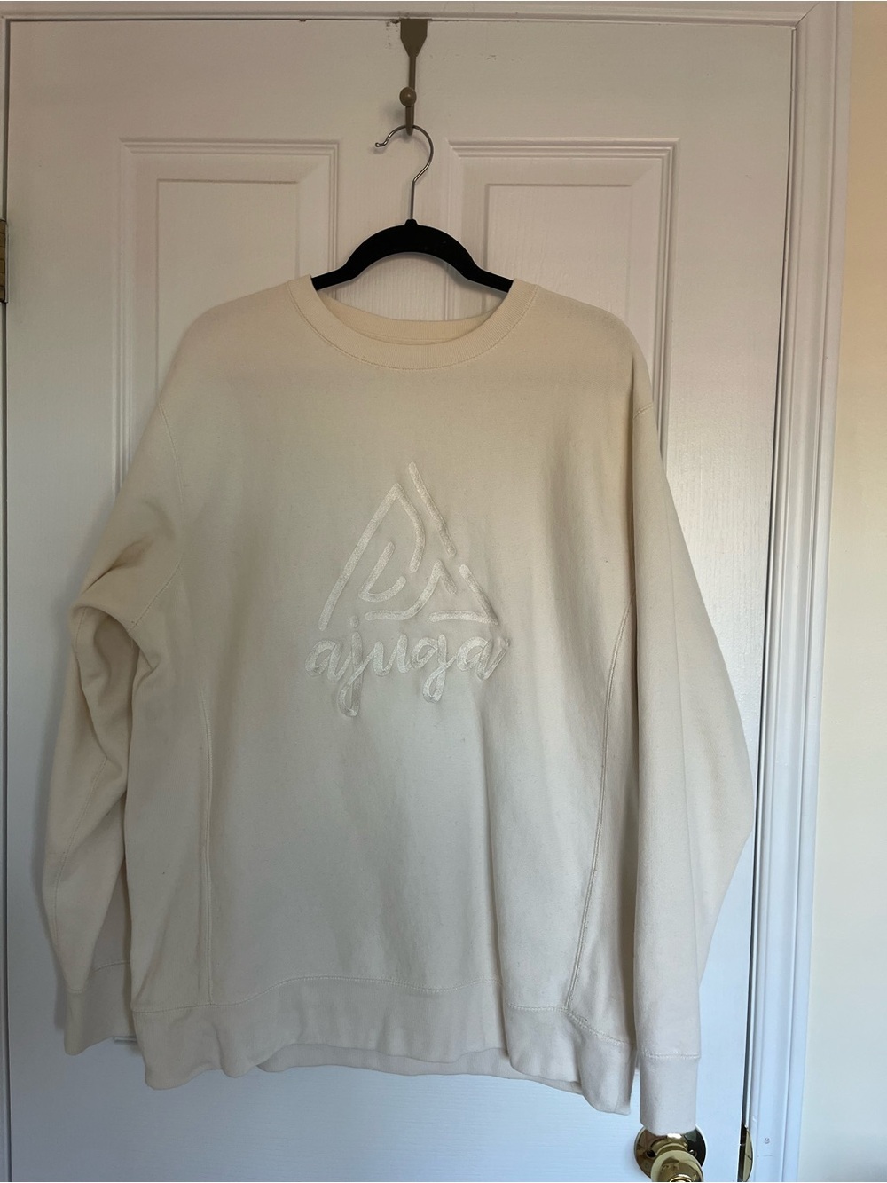 Unisex Cotton Blend Cream Crewneck Sweatshirt